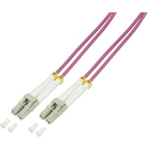 LogiLink FP4LC22 Glasvezel Optische vezel Aansluitkabel [1x LC-stekker - 1x LC-stekker] 50/125 µ Multimode OM4 125.00 m