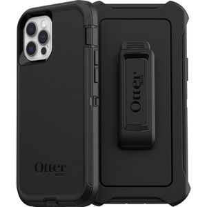 Otterbox Defender Backcover Apple iPhone 12, iPhone 12 Pro Zwart Inductieve lading, Stofdicht, Stootbestendig