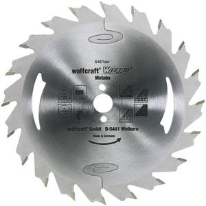 Wolfcraft 6476000 Hardmetaal-cirkelzaagblad 190 x 20 mm Aantal tanden: 28 1 stuk(s)