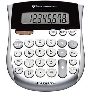 Texas Instruments TI-1795 SV Zakrekenmachine Zilver Aantal displayposities: 8 werkt op zonne-energie, werkt op batterijen (b x h x d) 118 x 10 x 138 mm