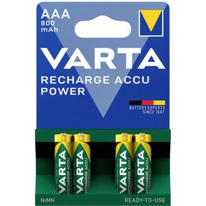 Varta AAA Oplaadbare Batterijen - 800mAh - 4 stuks