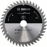 Bosch Accessories Bosch 2608837672 Hardmetaal-cirkelzaagblad 140 x 20 mm Aantal tanden: 42 1 stuk(s)