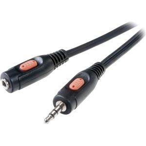 SpeaKa Professional SP-7870224 Jackplug Audio Verlengkabel [1x Jackplug male 3,5 mm - 1x Jackplug female 3,5 mm] 2.50 m Zwart