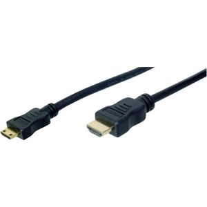 Digitus AK-330106-020-S HDMI-kabel HDMI Aansluitkabel HDMI-A-stekker, HDMI-mini-C-stekker 2.00 m Zwart Vergulde steekcontacten