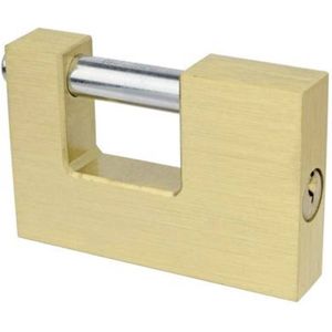 Brüder Mannesmann M41380 Hangslot 80 mm Gelijksluitend Goud Hangslot met profielcilinder