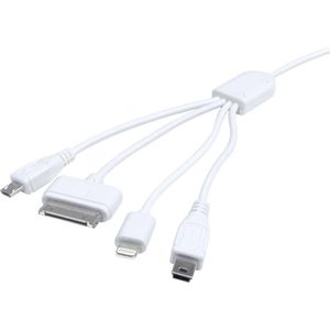 Eufab USB-laadkabel USB-A stekker, Apple Lightning stekker, Apple 30-pins stekker, USB-micro-B stekker, USB-mini-B stekker 0.37 m 16494