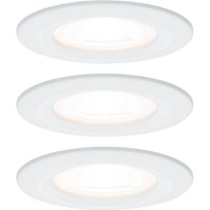 Paulmann Inbouwlamp voor badkamer Set van 3 stuks 19.5 W Wit (mat)