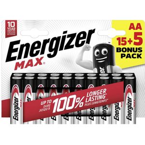 Energizer Max AA batterij (penlite) Alkaline 1.5 V 20 stuk(s)