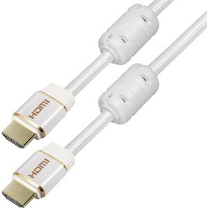 Maxtrack C 216-1,5 L HDMI-kabel HDMI Aansluitkabel HDMI-A-stekker, HDMI-A-stekker 1.50 m Wit Geschikt voor HDMI, Afgeschermd, Audio Return Channel (ARC), Ultra
