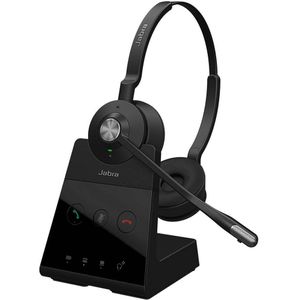 Jabra Engage 65 Stereo On Ear headset Telefoon DECT Stereo Zwart Noise Cancelling Microfoon uitschakelbaar (mute)