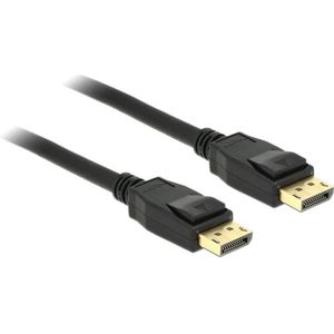Delock 83808 DisplayPort-kabel DisplayPort Aansluitkabel DisplayPort-stekker, DisplayPort-stekker 5.00 m Zwart Vergulde steekcontacten