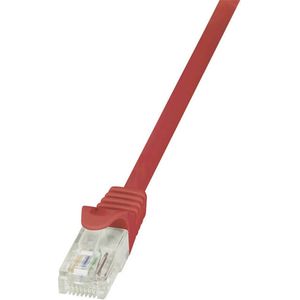 LogiLink CP1034U RJ45 Netwerkkabel, patchkabel CAT 5e U/UTP 1.00 m Rood Snagless 1 stuk(s)