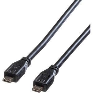 ROLINE USB 2.0 Kabel, Micro USB A Male - Micro USB B Male, 1,8m