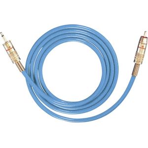 Oehlbach NF 113 Cinch / Jackplug Audio Aansluitkabel [1x Cinch-stekker - 1x Jackplug male 3,5 mm] 5.00 m Blauw Vergulde steekcontacten