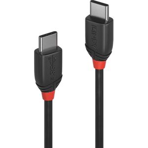 LINDY USB-kabel USB 3.2 Gen2x2 USB-C stekker, USB-C stekker 1.50 m Zwart Stekker past op beide manieren 36907