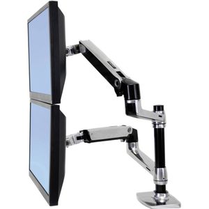 Ergotron LX Dual Arm Stacking Desk Mount Monitor-tafelbeugel 2-voudig 38,1 cm (15) - 61,0 cm (24) Aluminium In hoogte verstelbaar, Kantelbaar, Zwenkbaar,
