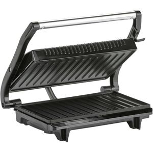 Tristar Contactgrill GR-2846 - Panini Grill en Tosti-ijzer - Anti-aanbaklaag - Zwevend deksel - 700W - RVS/Zwart