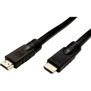 Roline 14.01.3452 HDMI-kabel HDMI Aansluitkabel HDMI-A-stekker, HDMI-A-stekker 15.00 m Zwart Afgeschermd, Actief met signaalversterking