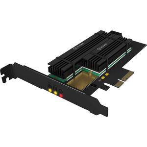 RAIDON IB-PCI215M2-HSL 2 poorten M.2-controller PCIe x4 Geschikt voor: M.2 SATA SSD, M.2 PCIe AHCI SSD Passieve koeling, Incl. Low-Profile slotplaat