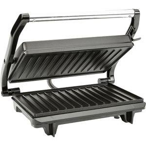 Tristar Contactgrill GR-2650 - Panini Grill en Tosti-ijzer- Anti-aanbaklaag - Zwevend deksel - 700W - RVS/Zwart