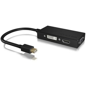 ICY BOX Monitor Adapter [1x Mini-DisplayPort stekker - 1x DVI, VGA-bus, HDMI-bus] IB-AC1032