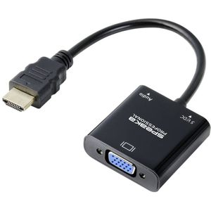 SpeaKa Professional SP-10352148 HDMI / VGA Adapter [1x HDMI - 1x VGA] Zwart Standaard HDMI 0.15 m
