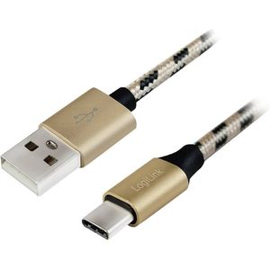 LogiLink USB-kabel USB 2.0 USB-C stekker, USB-A stekker 1.00 m Zwart CU0133