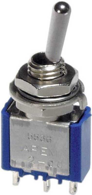 APEM 5559A 5559A Tuimelschakelaar 250 V/AC 3 A 3x aan/uit/aan Continu/0/continu 1 stuk(s)