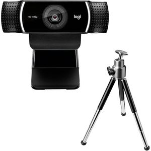 Logitech C922 Pro Stream Full HD-webcam 1920 x 1080 Pixel Standvoet, Klemhouder