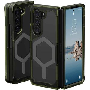 Urban Armor Gear Plyo Pro Case Backcover Samsung Galaxy Z Fold5 Olijf-groen, Space grijs MagSafe compatible, Stootbestendig