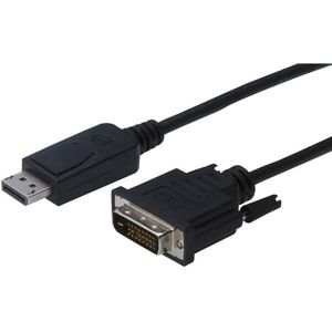 Digitus AK-340301-010-S DisplayPort-kabel DisplayPort / DVI Adapterkabel DisplayPort-stekker, DVI-D 24+1-polige stekker 1.00 m Zwart Schroefbaar