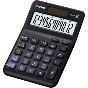 Casio MS-20F Bureaurekenmachine Zwart Aantal displayposities: 12 werkt op batterijen, werkt op zonne-energie (b x h x d) 101 x 148.5 x 27.6 mm