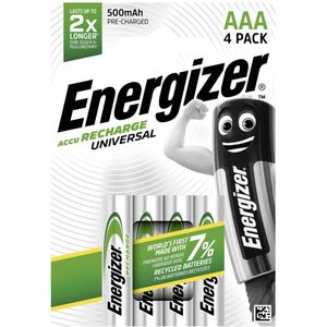 Energizer Universal HR03 Oplaadbare AAA batterij (potlood) NiMH 500 mAh 1.2 V 4 stuk(s)