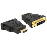 Delock 65467 DVI / HDMI Adapter [1x HDMI-stekker - 1x DVI-bus 24+5-polig] Zwart