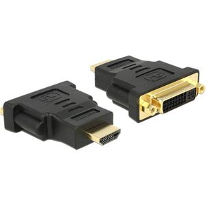 Delock 65467 DVI / HDMI Adapter [1x HDMI-stekker - 1x DVI-bus 24+5-polig] Zwart