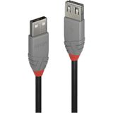LINDY USB-kabel USB 2.0 USB-A stekker, USB-A bus 1.00 m Zwart, Grijs 36702