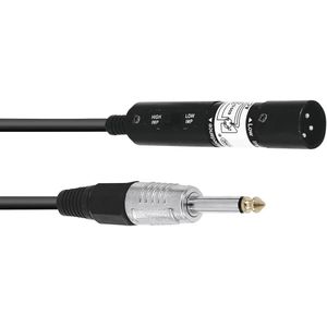 Omnitronic 30225085 XLR Adapterkabel [1x XLR-stekker 3-polig - 1x Jackplug male 6,3 mm (mono)] 0.30 m Zwart
