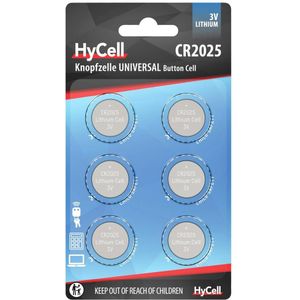HyCell CR2025 CR2025 Knoopcel Lithium 3 V 140 mAh 6 stuk(s)