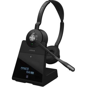 Jabra Engage 75 Stereo On Ear headset Telefoon Bluetooth, DECT Stereo Zwart Noise Cancelling Microfoon uitschakelbaar (mute)