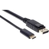 Manhattan USB 2.0 Adapter [1x USB-C stekker - 1x DisplayPort stekker] USB-C auf DisplayPort-Kabel Stecker/Stecker 4K@60Hz-Ausgangssignal 2 m schwarz