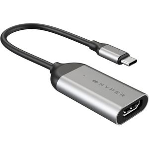 HYPER HD-H8K-GL USB-C / HDMI Adapter [1x USB-C stekker - 1x HDMI-bus] Zilver