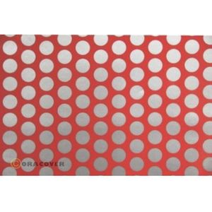 Oracover 41-021-091-010 Strijkfolie Fun 1 (l x b) 10 m x 60 cm Rood, Zilver