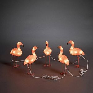 Konstsmide 6267-803 Acryl figuur Energielabel: F (A - G) Flamingo Set van 5 stuks Barnsteen LED Amber