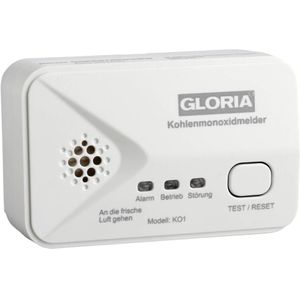 Gloria KO1 Koolmonoxidemelder werkt op batterijen Detectie van Koolmonoxide