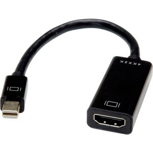 Value 12.99.3143 DisplayPort-kabel Mini-displayport / VGA Adapterkabel Mini DisplayPort-stekker, VGA-bus 15-polig 0.15 m Zwart