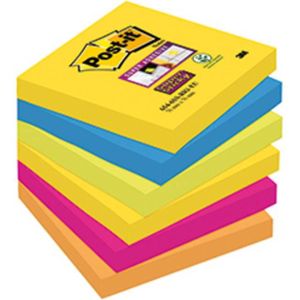 Post-it Plaknotitie 6546SR 76 mm x 76 mm Neon-groen, Ultrablauw, Ultra-geel, Ultra-roze, Neon-oranje 540 vellen