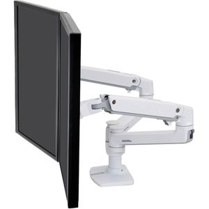 Ergotron LX Dual Arm Side by Side Desk Mount Monitor-tafelbeugel 2-voudig 38,1 cm (15) - 68,6 cm (27) Wit In hoogte verstelbaar, Draaibaar, Kantelbaar,