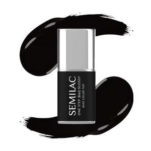 Semilac 3in1 One Step Glossy Gel Nagellak, S190 The Black, 7 ml