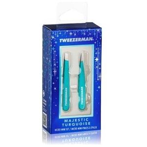 Tweezerman Majestic Micro Mini pincetten Set Pincet, Turquoise, 1 st
