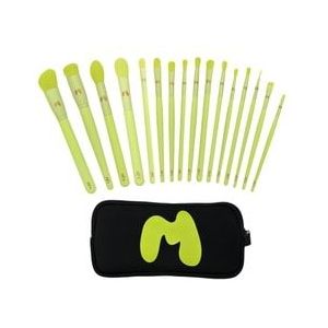 Made By Mitchell 16 Piece Makeup Brush Set Kwastenset, Green, 1 st